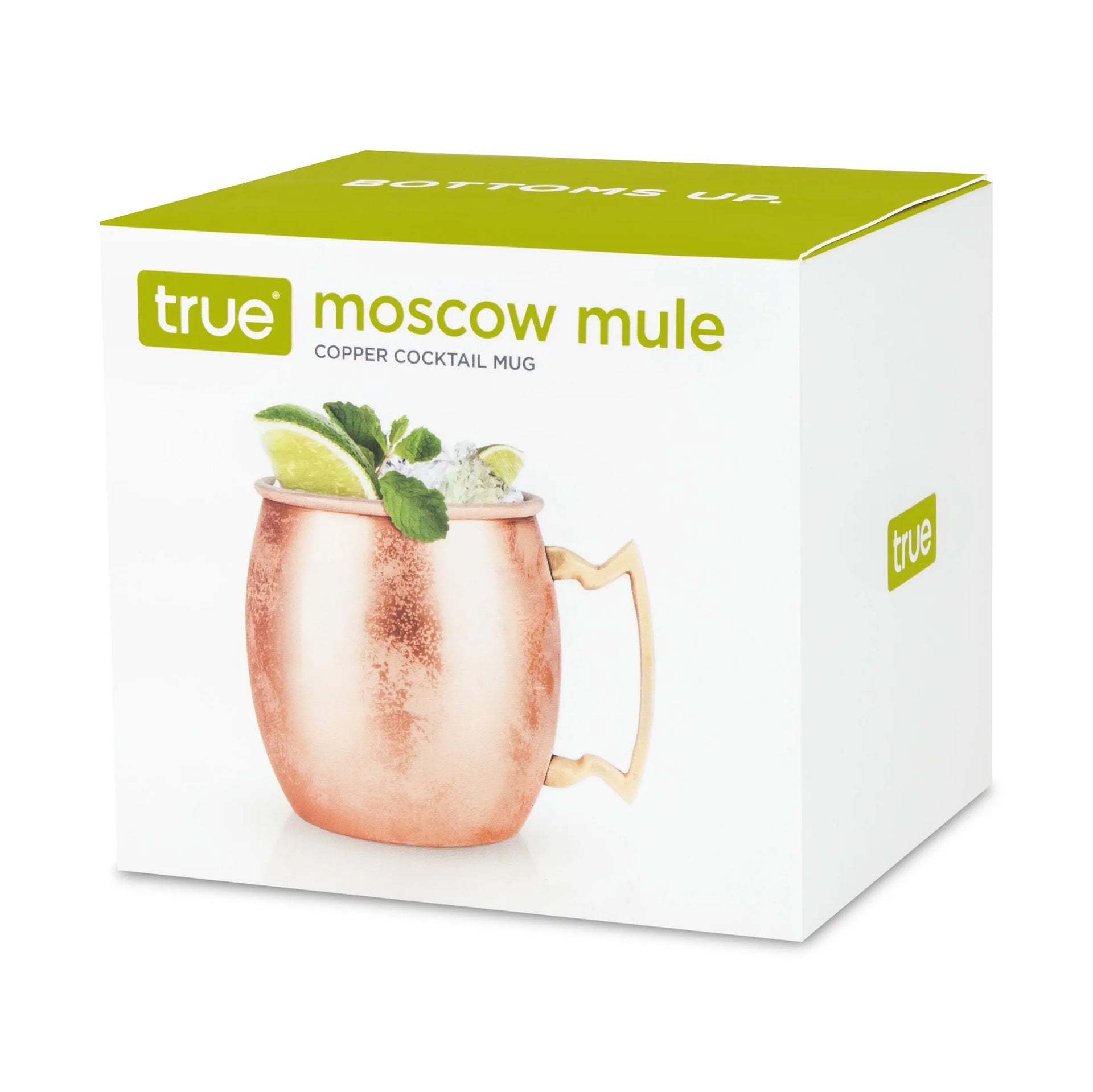 True branded retail box packaging for the Moscow Mule copper mug