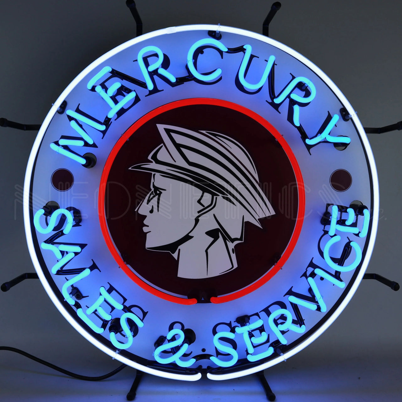 NEONETICS Mercury Sales and Service Neon Sign illuminated neon sign
