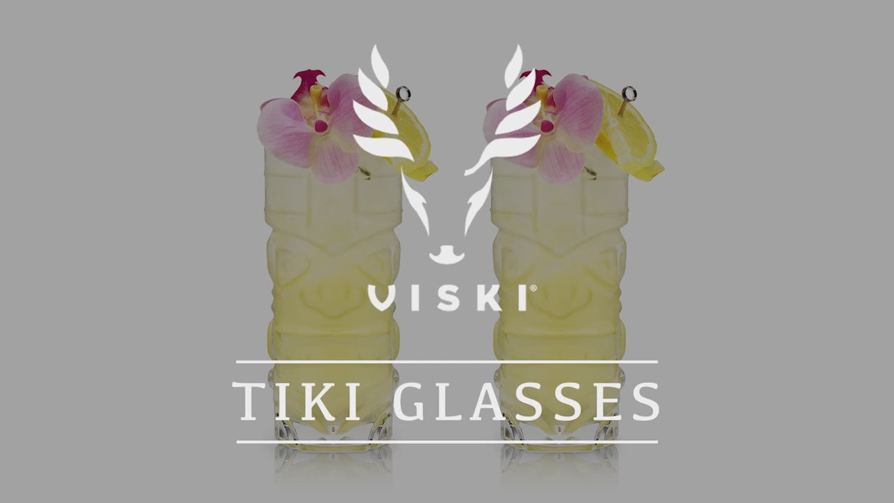 Viski Pacific Crystal Tiki Glasses, Set of 2