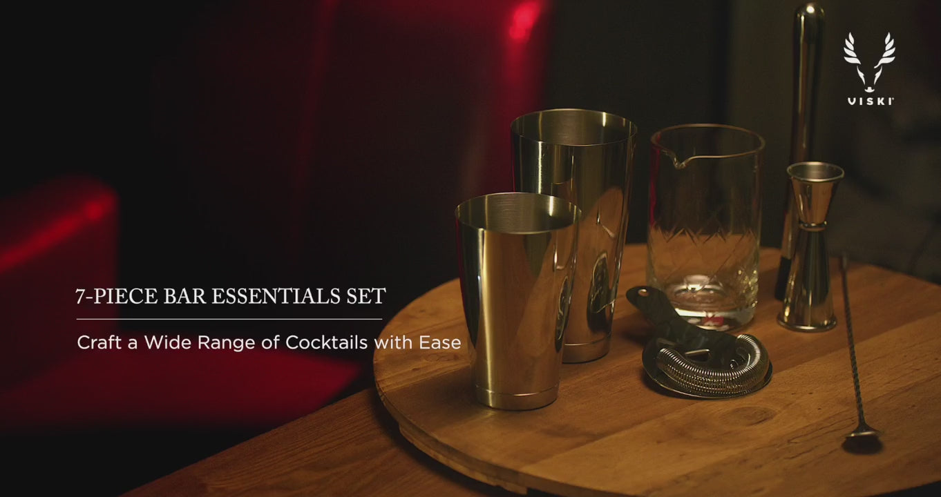 Viski 7-Piece Barware Set in Stainless Steel