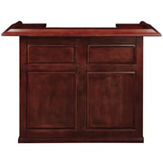 60" English Pub-Style Dry Bar in black Malaysian Oak with paneled front and raised molding.