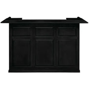 72" English Pub Style Dry Bar in black Malaysian Oak with paneled front and raised molding.