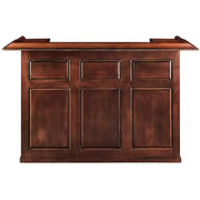 72" English Pub-Style Dry Bar in Malaysian Oak with paneled front and raised molding.