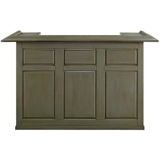 72" English Pub-Style Dry Bar in antique white with paneled front and raised molding.