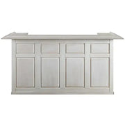 84" English Pub-Style Dry Bar in antique white Malaysian oak with paneled front and raised molding.