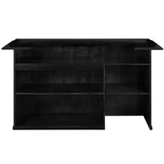 84" English Pub-Style Dry Bar in Antique White Malaysian Oak with paneled front and shelving.