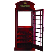 RAM Game Room Old English Telephone Booth Bar Cabinet - detail view