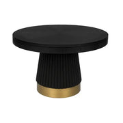 Prohibition 48" 2-in-1 poker table with a black top, fluted pedestal, and vintage brass kick plate.