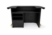 RAM Game Room Prohibition 60" Cocktail Home Bar in matte black with brass foot rail.