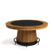 RAM Game Room Prohibition Series 60" poker table with a black metal footrail and wood base.