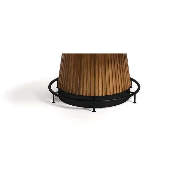 Matte black metal footrail with adjustable levelers for a Prohibition Series 60" poker table.
