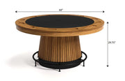 60" Prohibition Series poker table with light walnut finish, black vinyl playing surface, and foot rail.