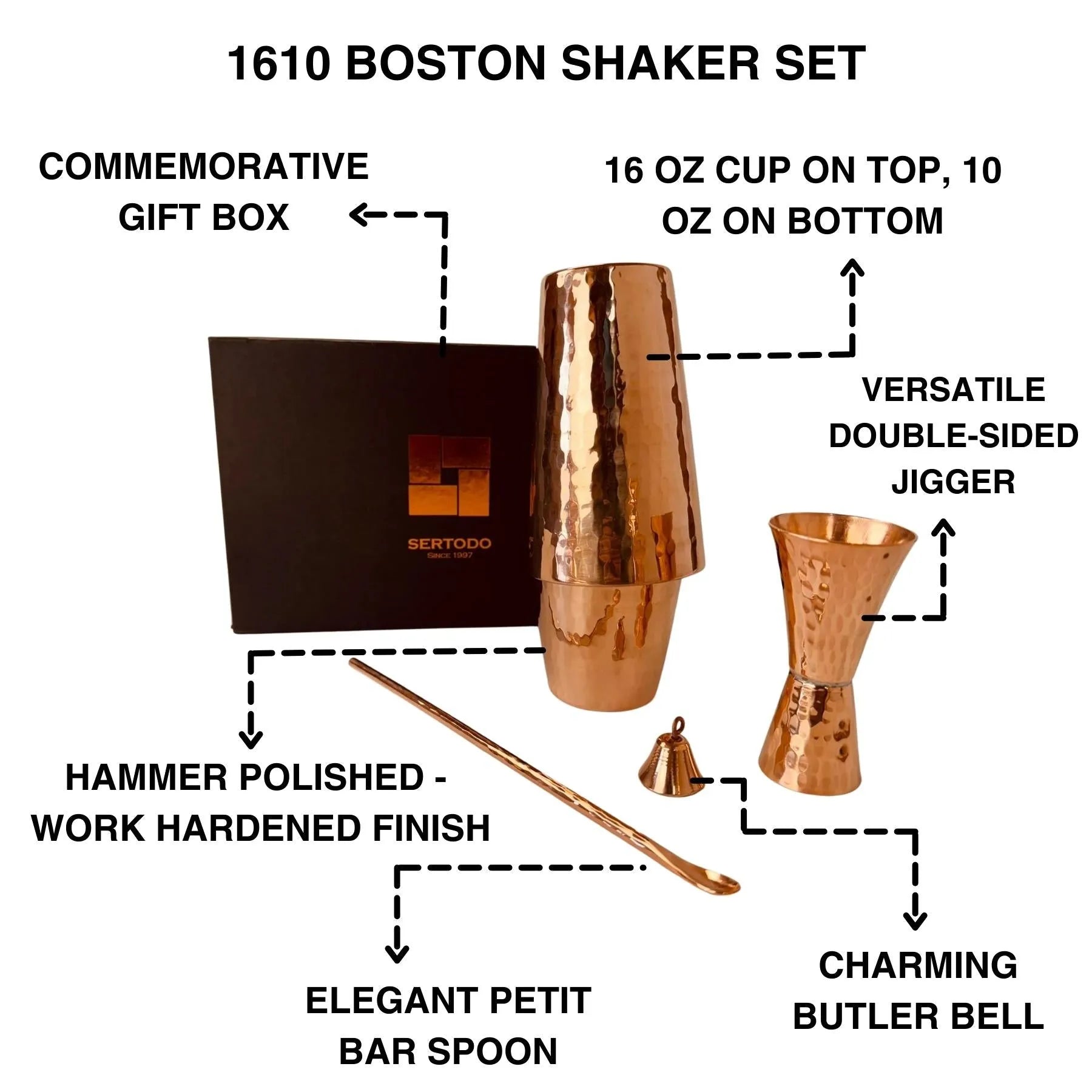 1610 Boston Shaker Set - detail view