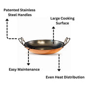 Alicante Copper Paella Pan - detail view