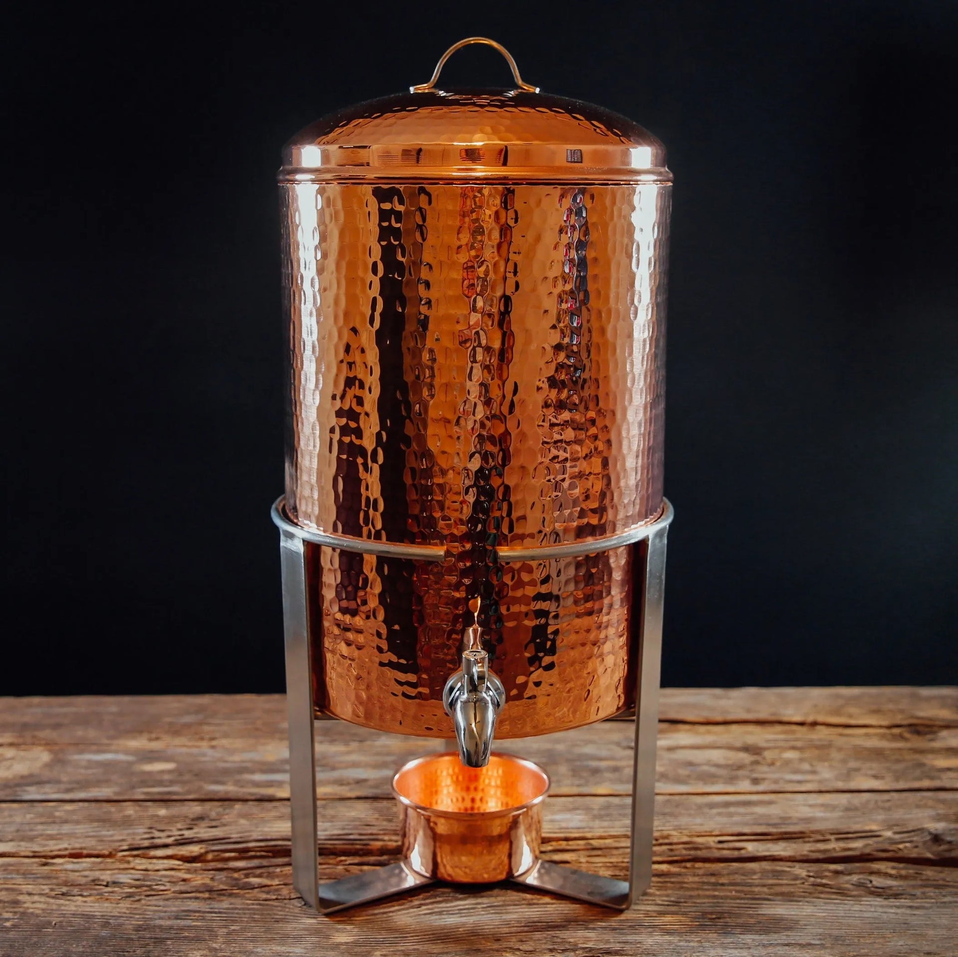 Arcadia Copper Drink Dispenser For Hot And Cold Beverage hammered copper