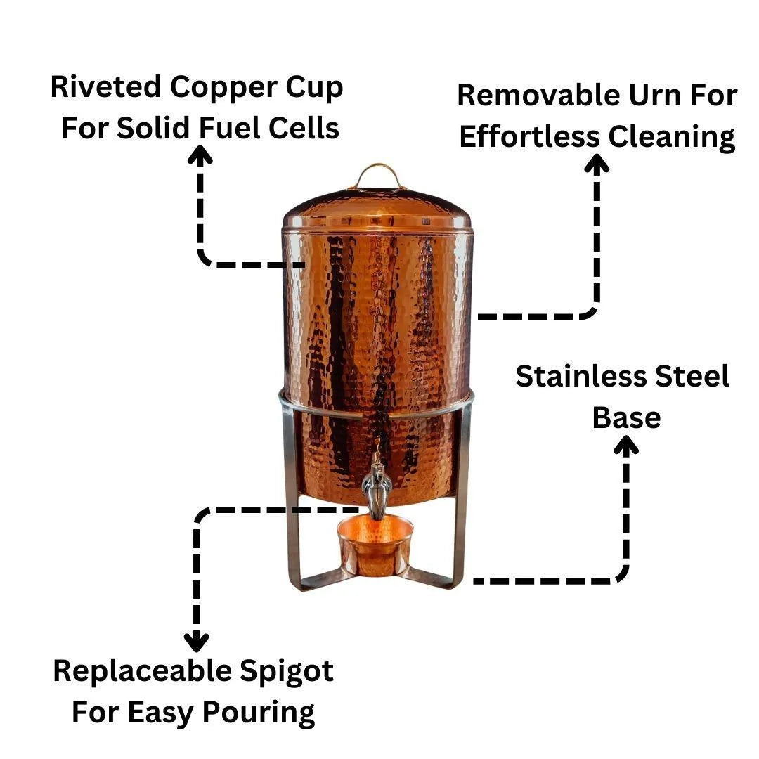 Arcadia Copper Drink Dispenser For Hot And Cold Beverage - detail view