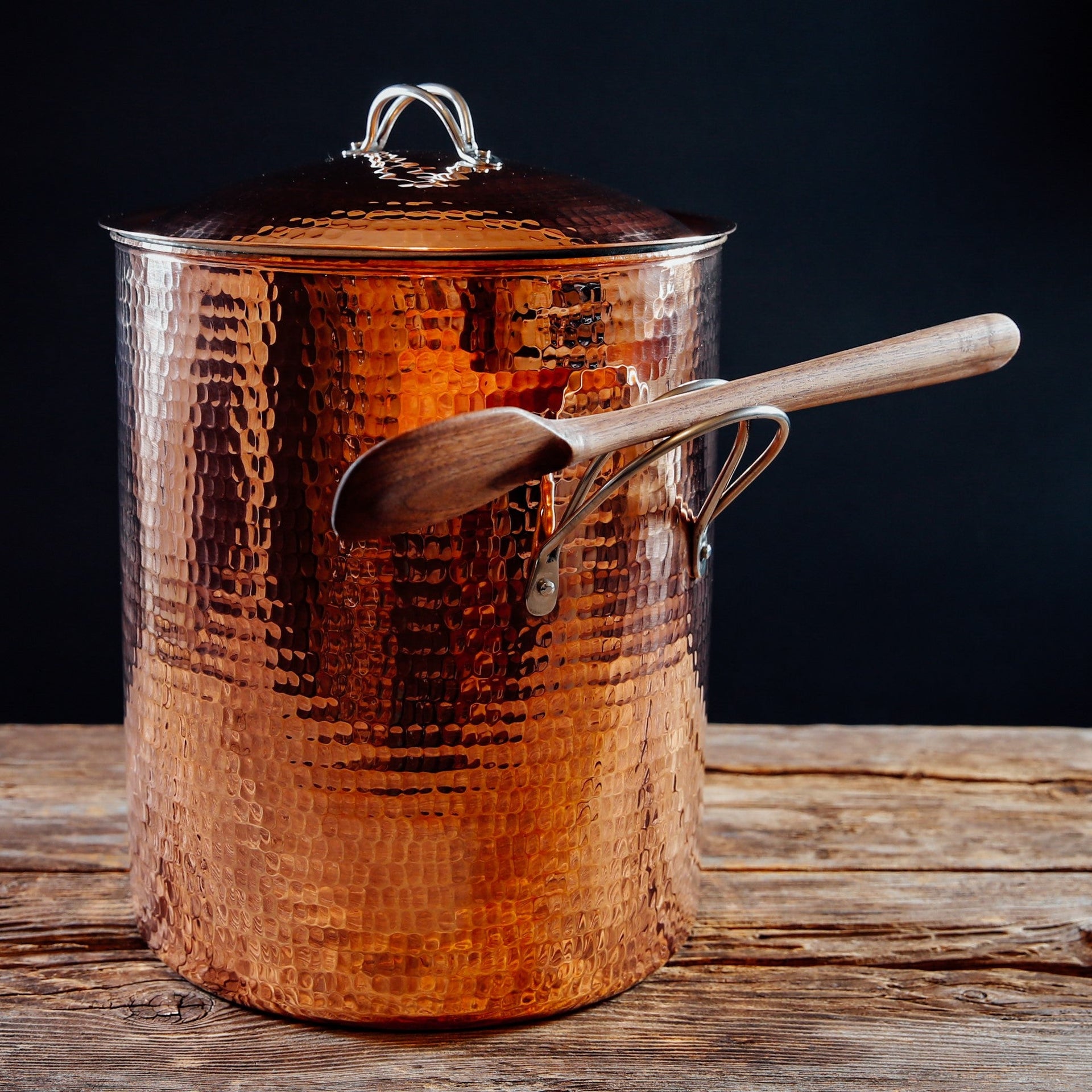 Big, Beautiful Copper Stock Pots - in use
