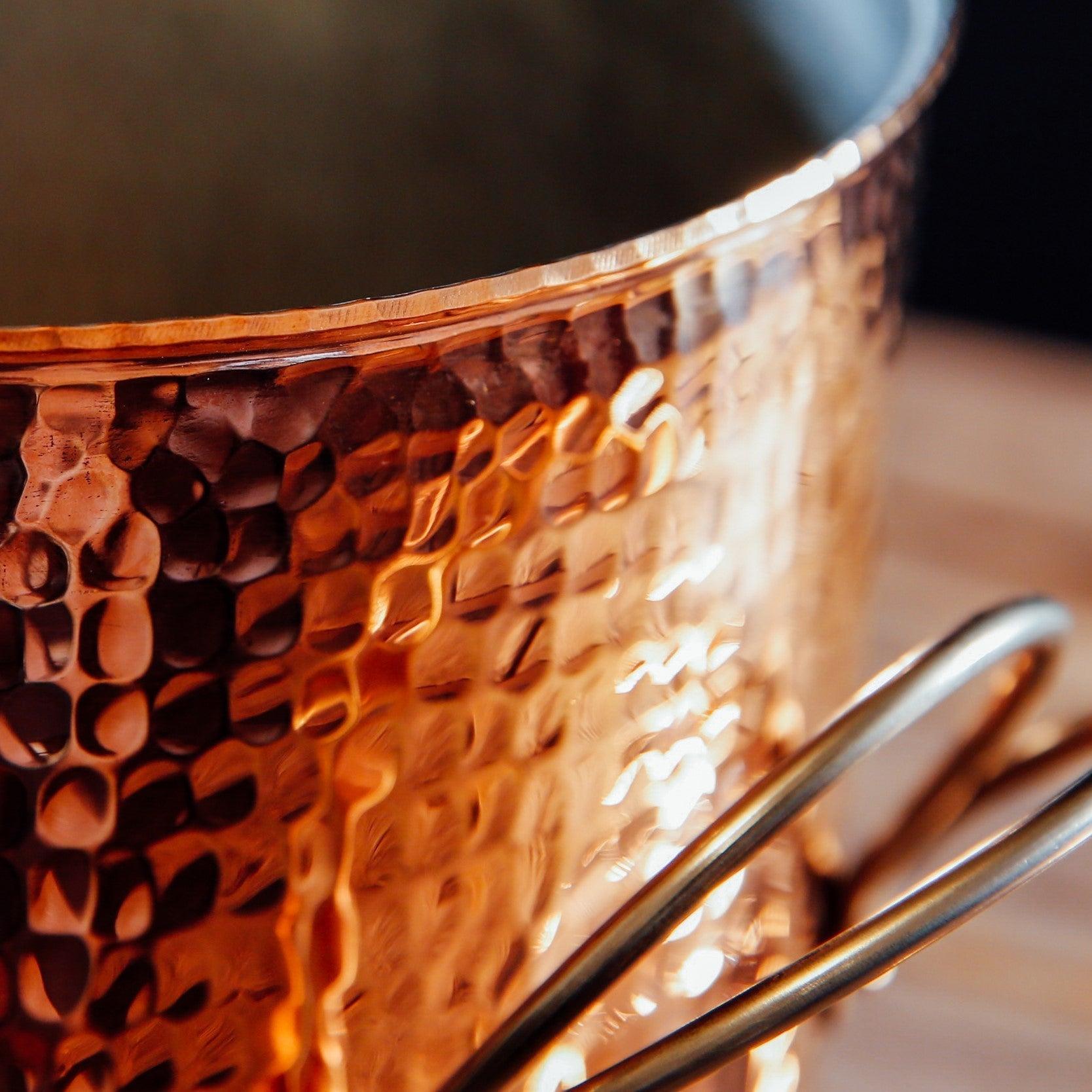 Big, Beautiful Copper Stock Pots - lifestyle shot
