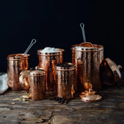 Copper Kitchen Canisters - Complete 5 piece Set hammered copper