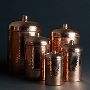 Copper Kitchen Canisters - Complete 5 piece Set - in use