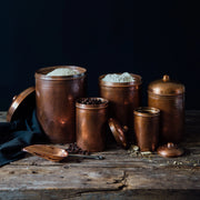 Copper Kitchen Canisters - Complete 5 piece Set - lifestyle shot
