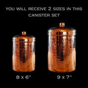 Copper Kitchen Canisters - Large Set, 2 Pieces - in use