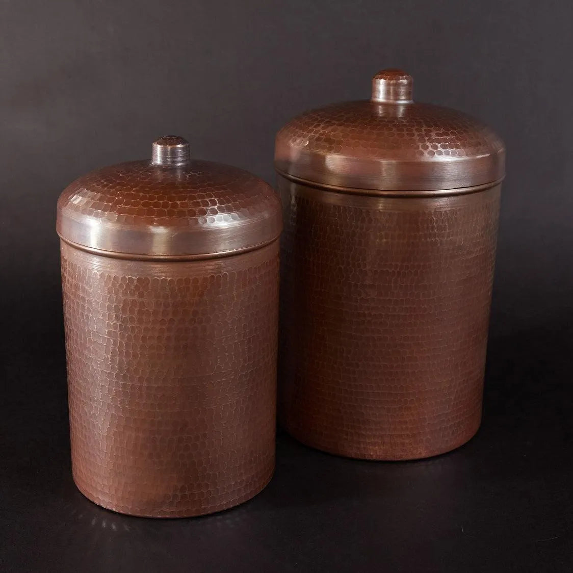 Copper Kitchen Canisters - Large Set, 2 Pieces - alternate angle