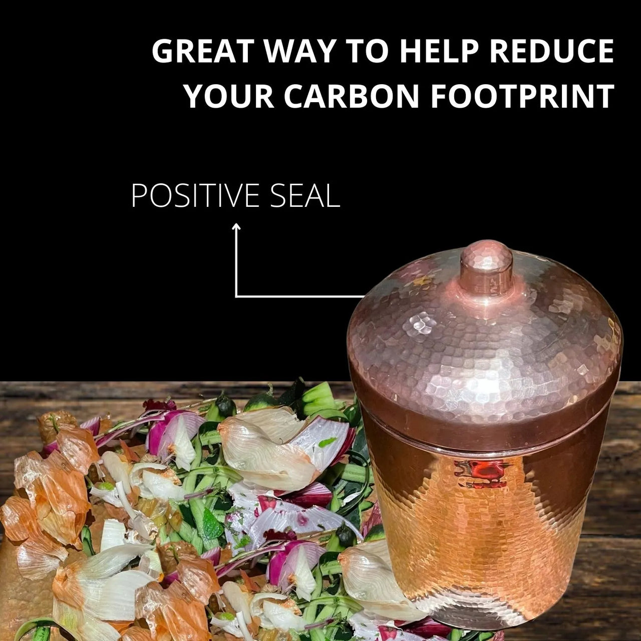 Copper Kitchen Compost Bin (Canisters) - alternate angle