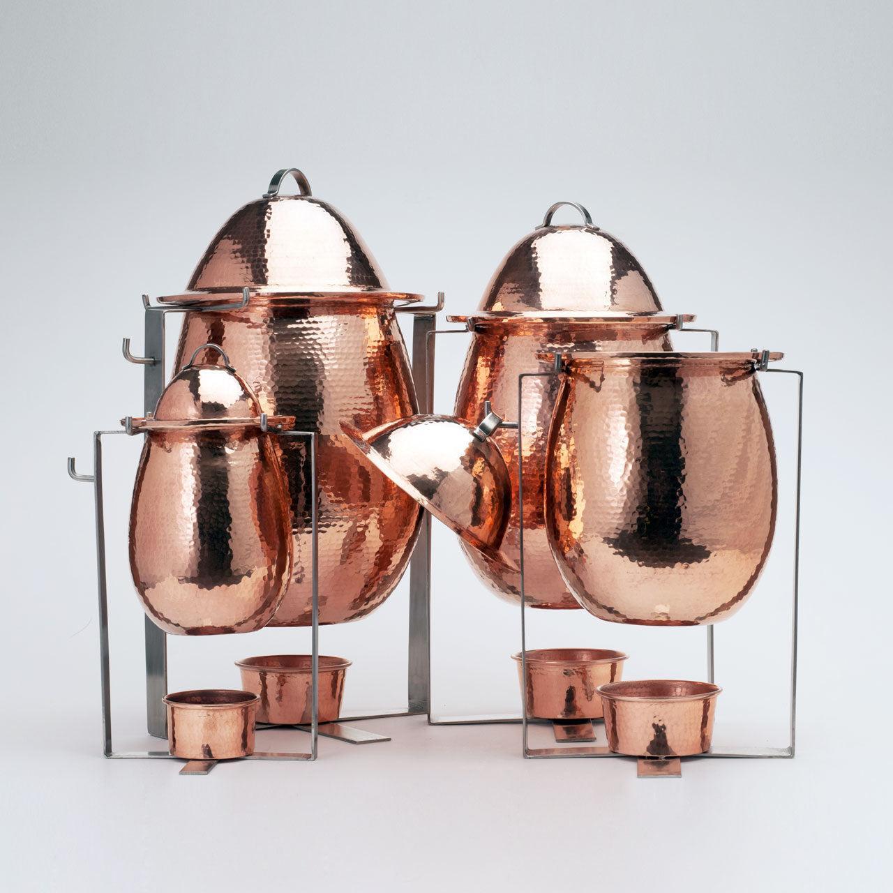 Delphi Copper Marmite and Soup Tureens hammered copper