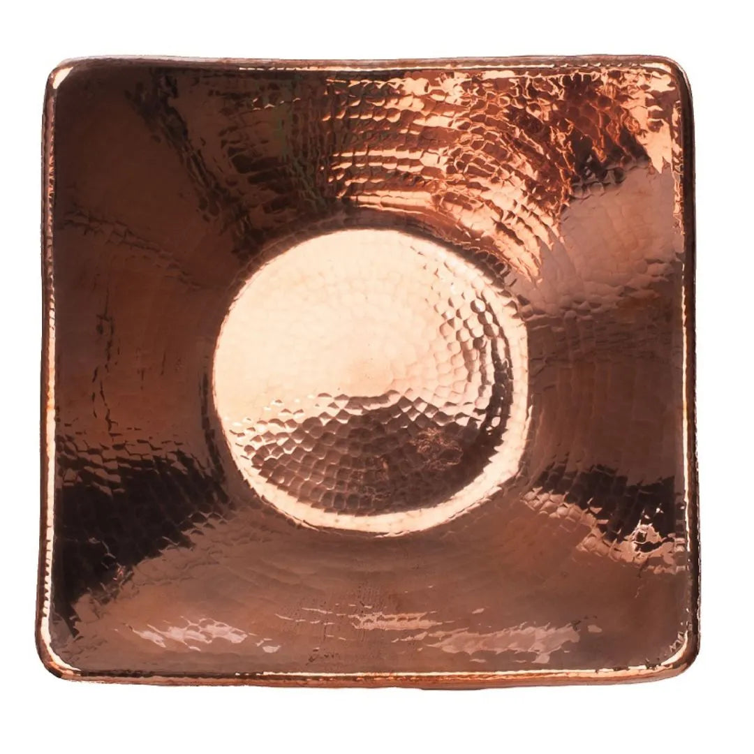 Flat Earth Copper Bowl - detail view