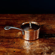Petite French Copper Butter Pot With Lid hammered copper