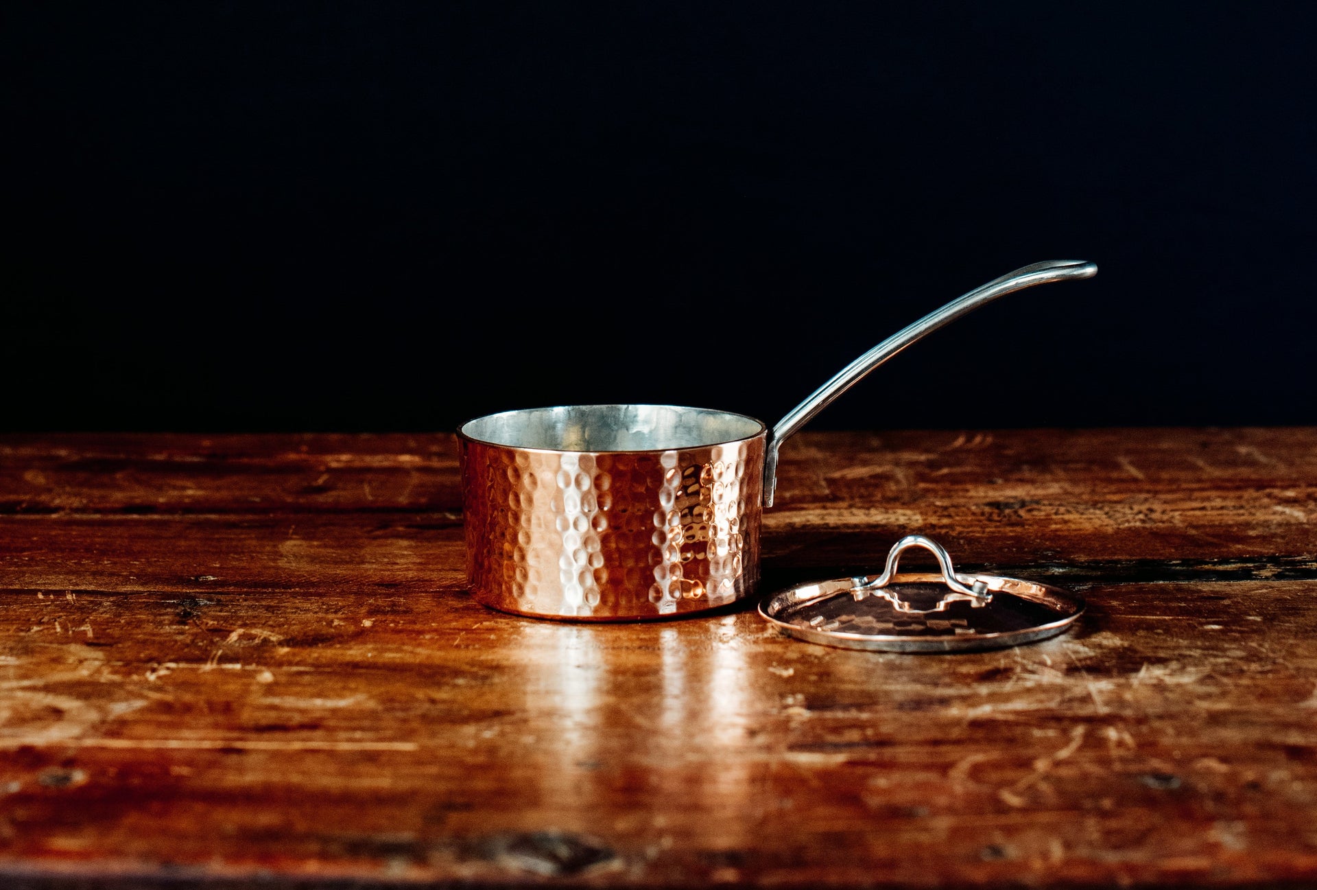 Petite French Copper Butter Pot With Lid - lifestyle shot