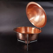 Round Copper Chafing Dish - detail view