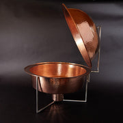 Round Copper Chafing Dish - alternate angle