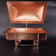 Syracuse Rectangular Copper Chafer, 8 qt - alternate angle