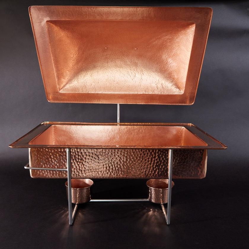 Syracuse Rectangular Copper Chafer, 8 qt - alternate angle