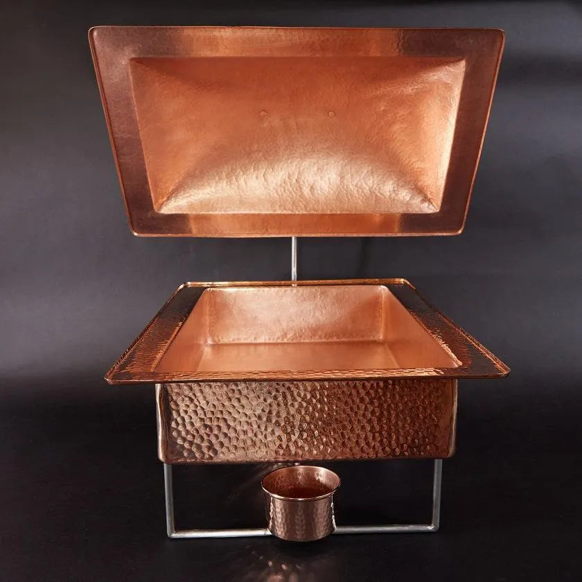Syracuse Rectangular Copper Chafer, 8 qt - in use