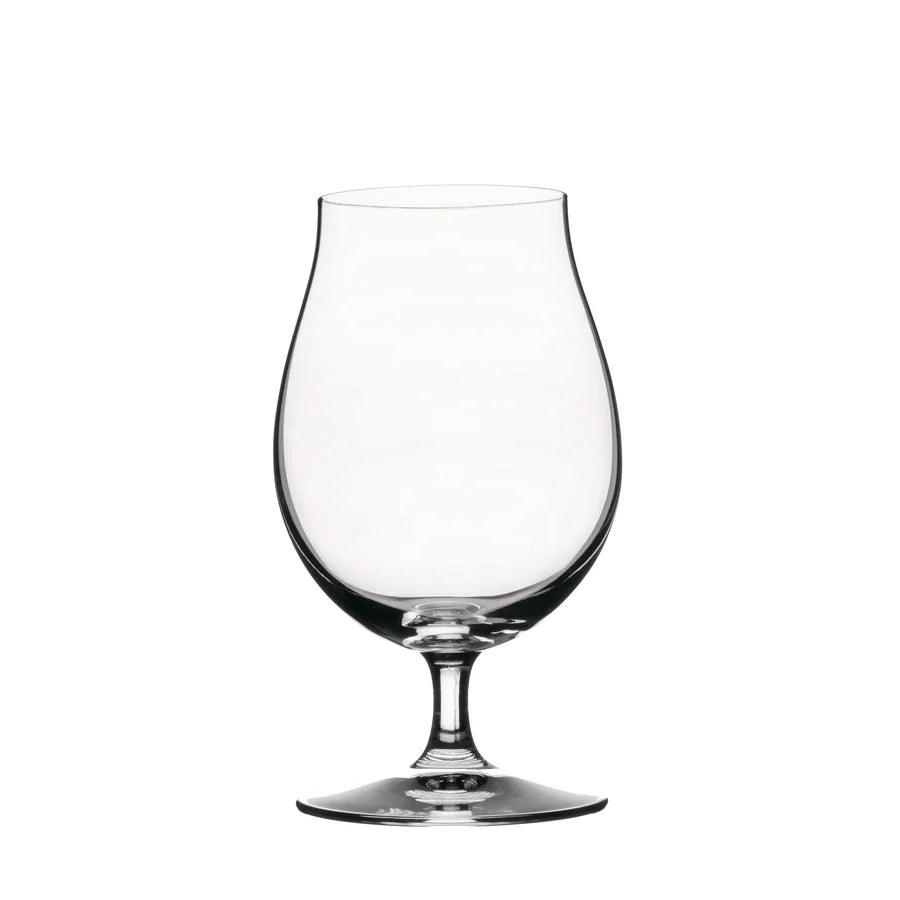 Clear lead-free crystal Spiegelau Tulip Beer Glass with a classic yet fresh silhouette.