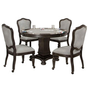 Sunset Trading 5 Piece Vegas 48" Round Dining and Poker Table Set with Reversible Game Top - hero view