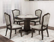 Sunset Trading 5 Piece Vegas 48" Round Dining and Poker Table Set with Reversible Game Top - detail view