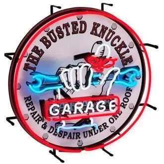 The Busted Knuckle Garage Neon Sign illuminated neon sign