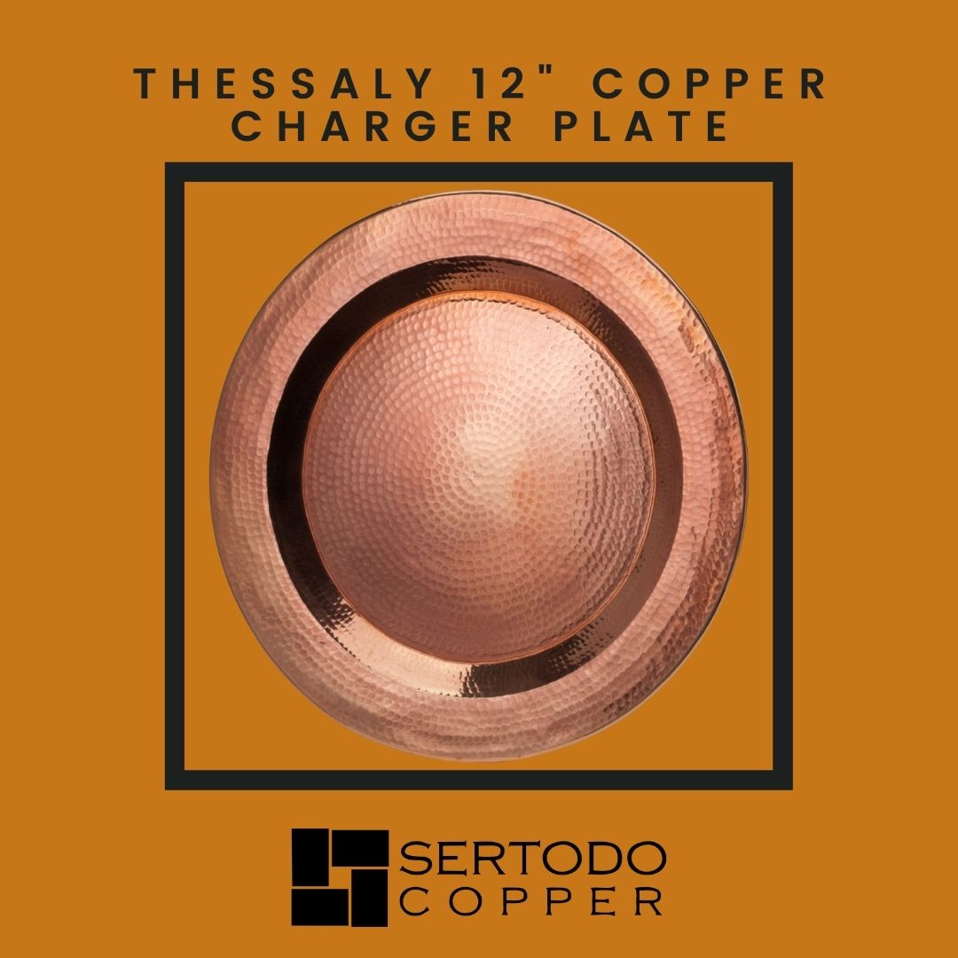 Thessaly 12 Copper Charger Plate hammered copper