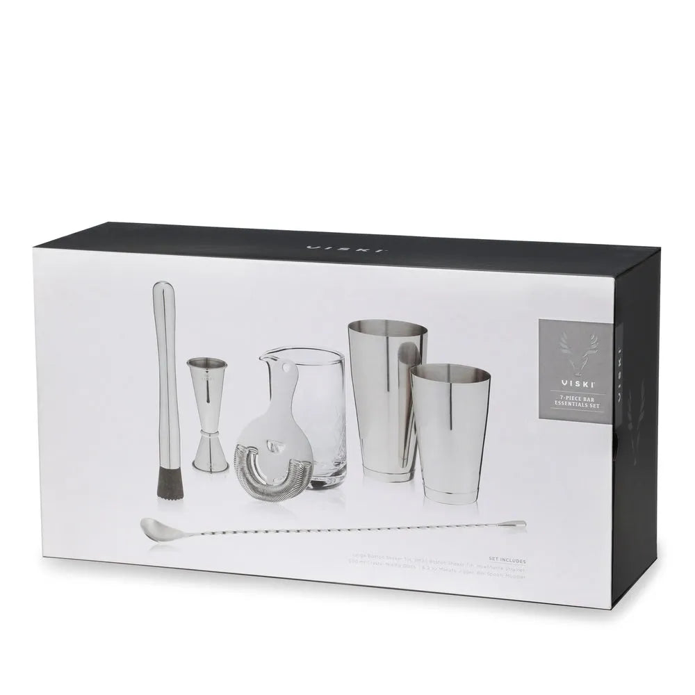 Viski 7-Piece Barware Set in Stainless Steel