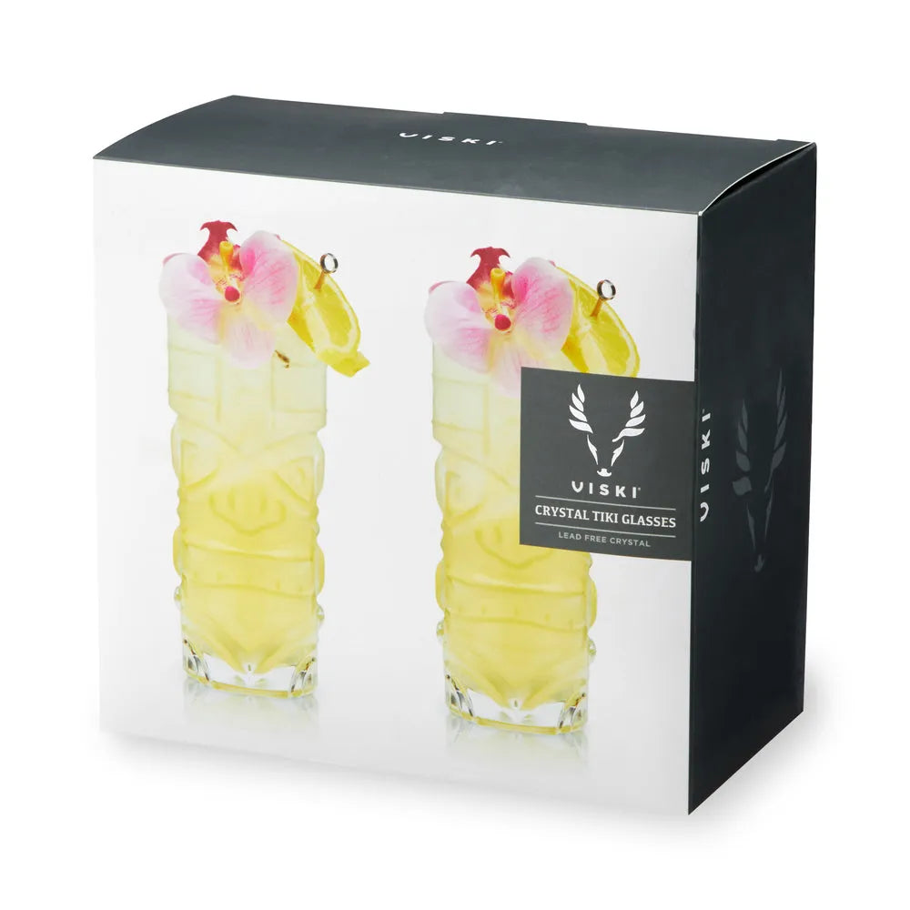 Viski Pacific Crystal Tiki Glasses, Set of 2