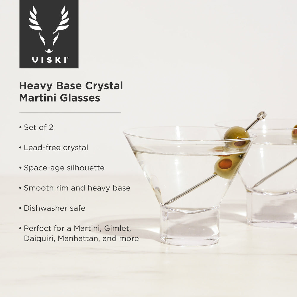 Heavy Base Crystal Martini Glasses by Viski (set of 2)