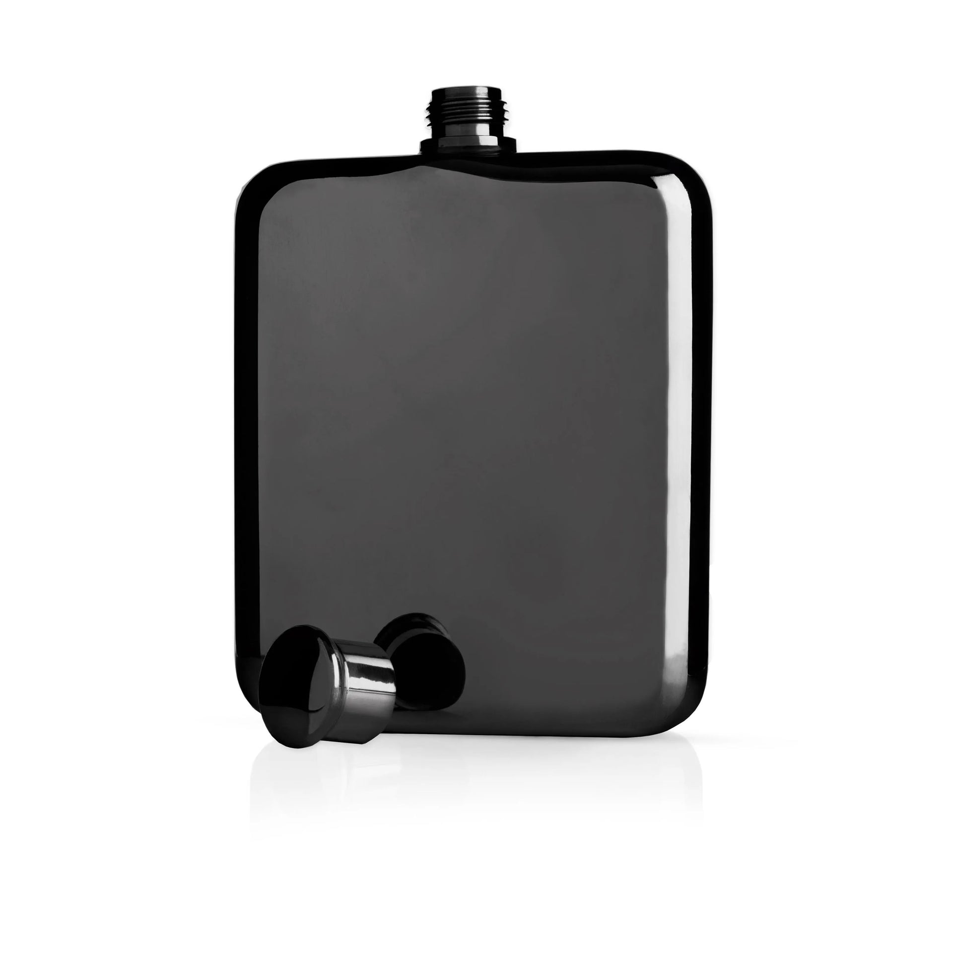 Warren 6 oz Flask in Gunmetal by Viski - detail view