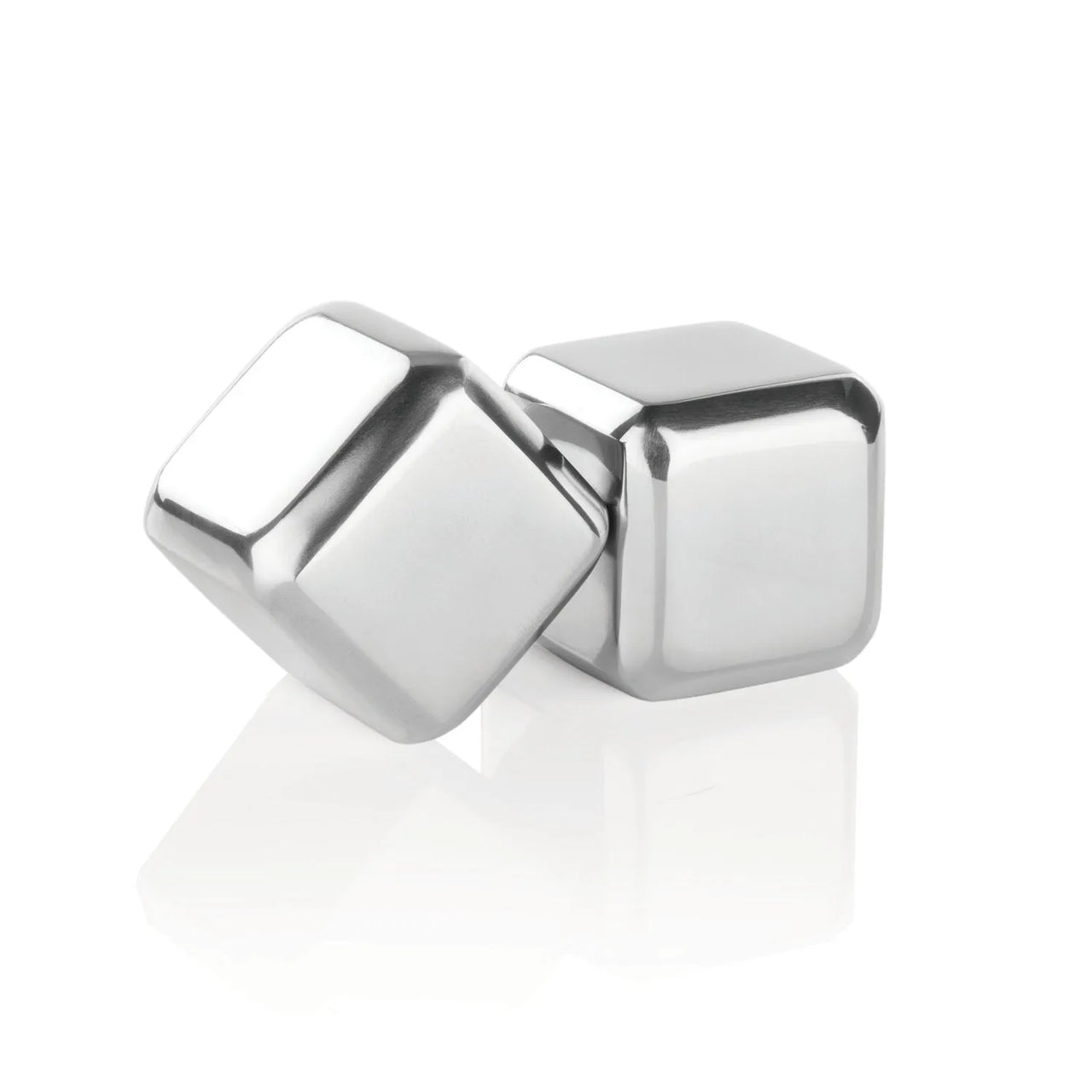 Glacier Rocks Large Cubes in Stainless Steel, Set of 2 by Viski barware