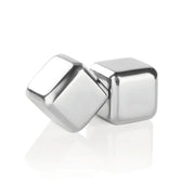 Glacier Rocks Large Cubes in Stainless Steel, Set of 2 by Viski barware