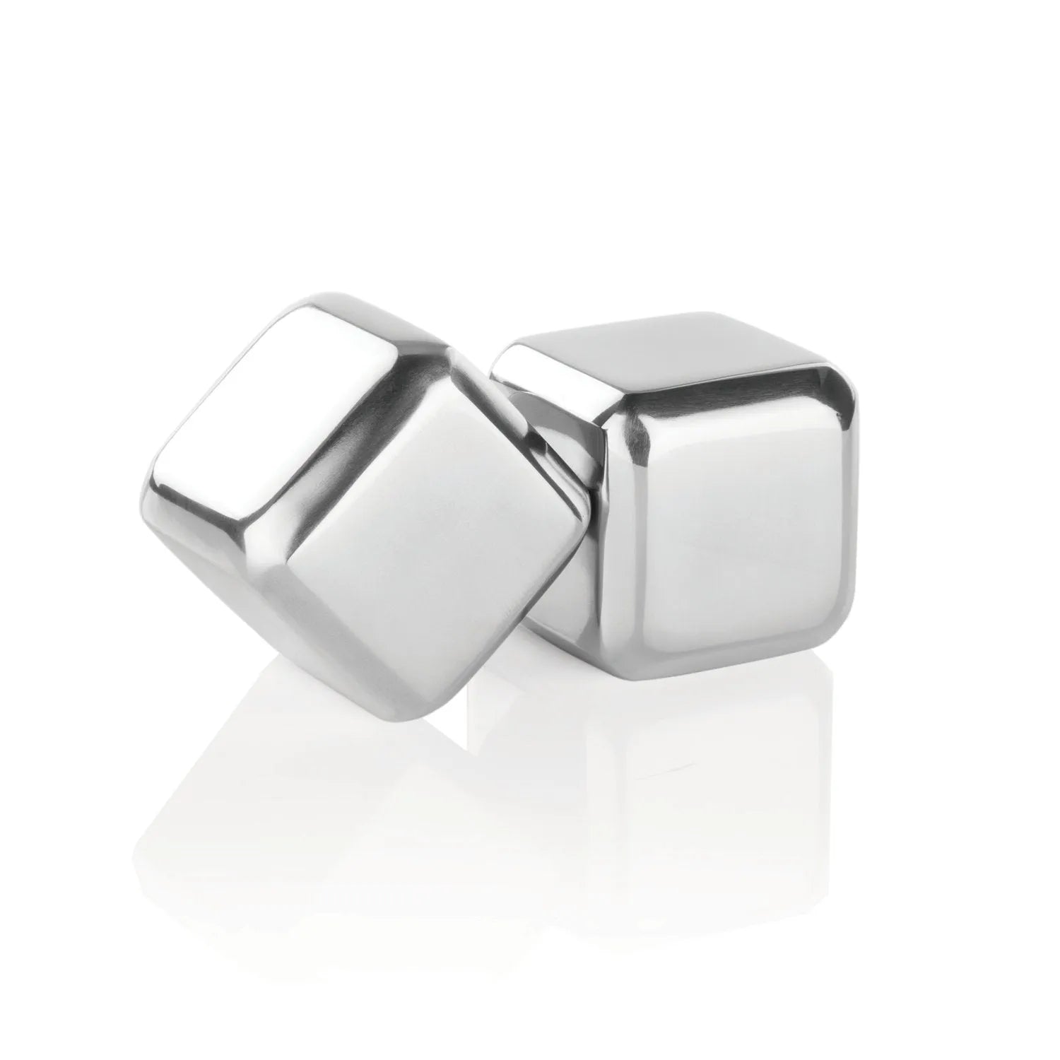 Glacier Rocks Large Cubes in Stainless Steel, Set of 2 by Viski barware