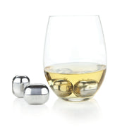 Glacier Rocks Wine Globes in Stainless Steel, Set of 4 by Viski barware